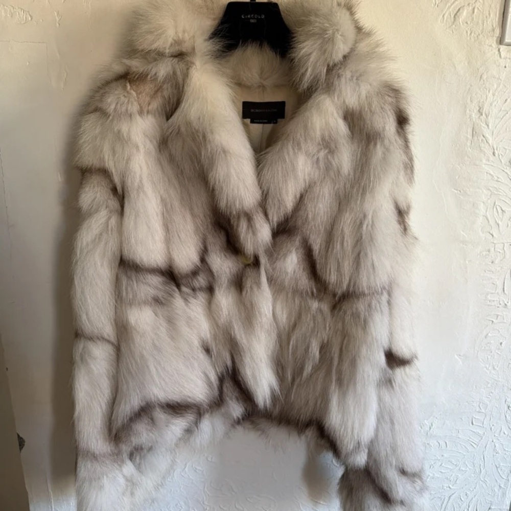 BCBGMaxAzria Cream and Brown Teddy Jacket